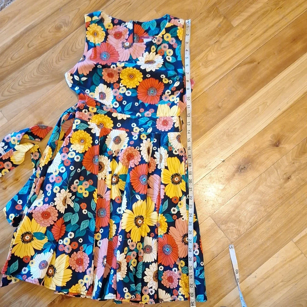 Modcloth Ixia 60's Colorful Floral Dress Size Small Made In USA Retro - Picture 10 of 10